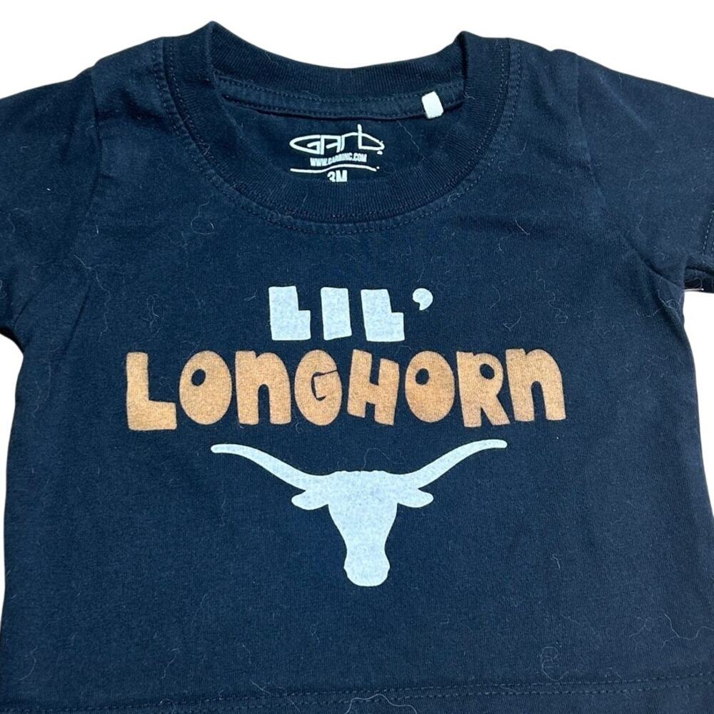 Garb Texas Longhorn Lil Longhorn size 3 month black tshirt